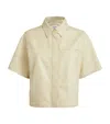 Yves Salomon Leather Shirt In Yellow