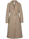 Yves Salomon Leather Trenchcoat In Neutral