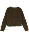 Yves Salomon Wool-cashmere Structured Jacket In Brown