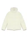 Yves Salomon Leather-trim Puffer Jacket In White