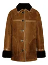 Yves Salomon Reversible Shearling Coat In Brown