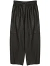 Yves Salomon Leather Wide-leg Trousers In Black