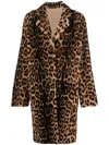 Yves Salomon Leopard-print Shearling Coat In Neutrals