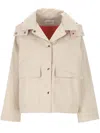 Yves Salomon Light Beige Down Jacket With Hood