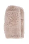 Yves Salomon Soft Faux Fur Rectangular Gloves In Light Pink
