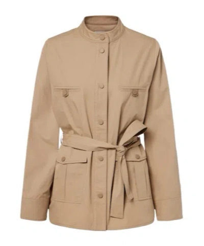 Yves Salomon Lightweight Cotton Jacket In Brown