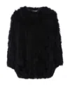 Yves Salomon Black Wool Coat In Black