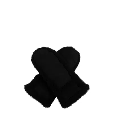Yves Salomon Logo Gloves In Black