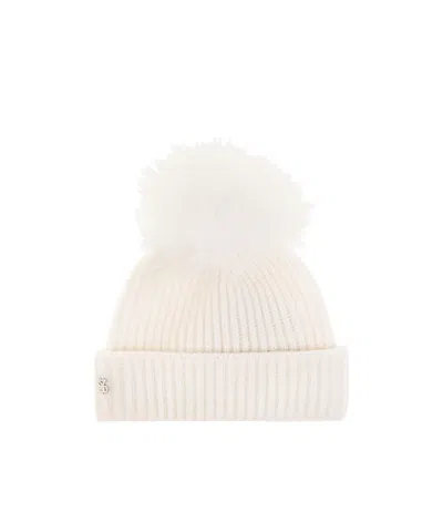 Yves Salomon Logo Hat In White
