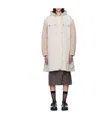 Yves Salomon Beige Paneled Reversible Coat In White