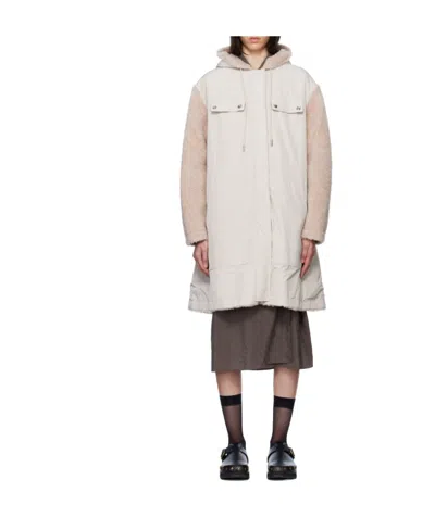 YVES SALOMON LOGO SPLICED COAT
