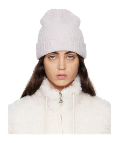 Yves Salomon Logo Wool Hat In White