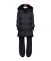 Yves Salomon Long Down Coat In Black