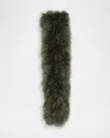 Yves Salomon Long Feather Scarf In Green