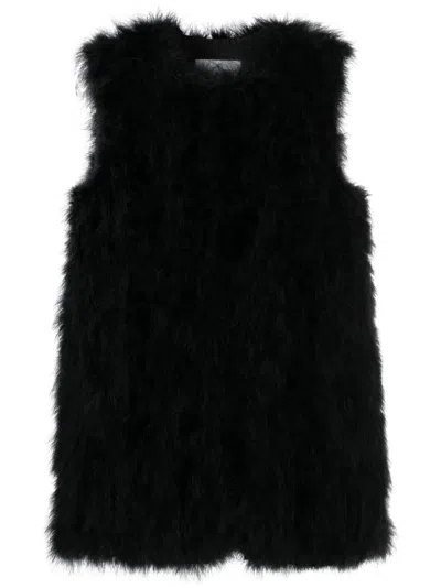 YVES SALOMON LONG FEATHER VEST