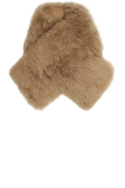 Yves Salomon Long Fur Scarf In Brown