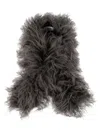 Yves Salomon Long-fur Scarf In Gray
