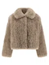 Yves Salomon Beige Fur Jacket With Spread Collar And Front Concealed Closure In Fur Woman In Multi