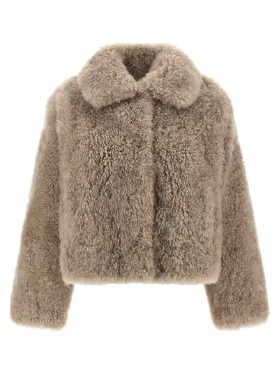 YVES SALOMON LONG-HAIRED FUR BEIGE