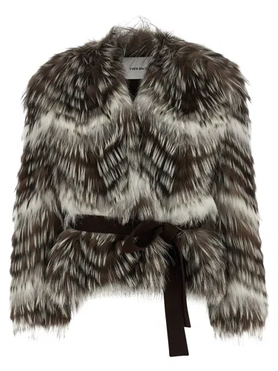 YVES SALOMON LONG-HAIRED FUR MULTICOLOR