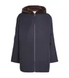 Yves Salomon Long-haired Mink-lined Technical Jacket In Blue