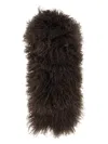 Yves Salomon Long-haired Scarf In Brown