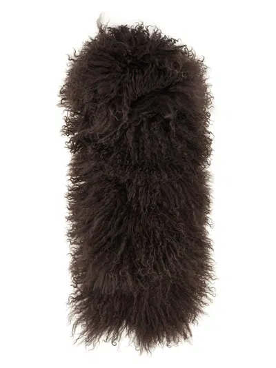 YVES SALOMON LONG-HAIRED SCARF