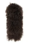 Yves Salomon Long-haired Scarf In Brown