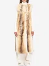 Yves Salomon Long Lamb Fur Vest In Brown