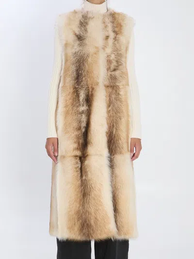 YVES SALOMON LONG LAMB FUR VEST