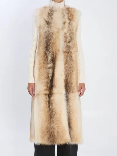 YVES SALOMON YVES SALOMON LONG LAMB FUR VEST
