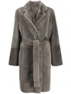 Yves Salomon Long Overcoat With Medium Texture In Black