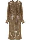 Yves Salomon Long Sleeve Dress In Gold