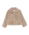 Yves Salomon Teddy-collared Jacket In Neutral