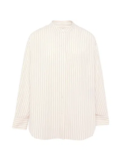 Yves Salomon Long-sleeve Striped Shirt In Neutral