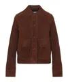 Yves Salomon Long-sleeved Leather Jacket In Brown