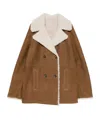 Yves Salomon Suede Jacket In Brown