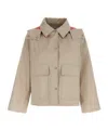Yves Salomon Light Beige Down Jacket With Hood In Nude