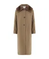 Yves Salomon Long-sleeved Coat In Brown