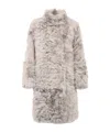 Yves Salomon Long-sleeved Coat In Nude