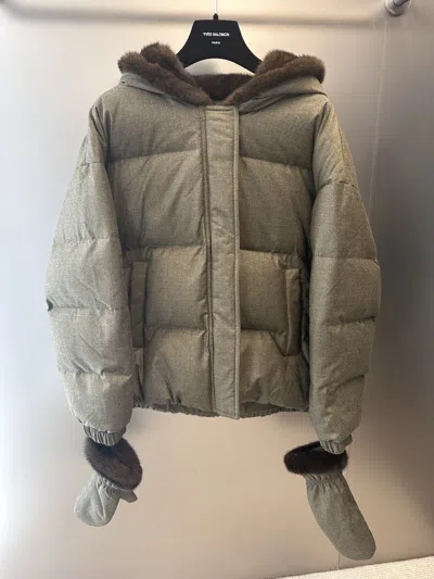 Yves Salomon Long-sleeved Cotton Jacket In Brown