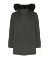 Yves Salomon Long-sleeved Cotton-padded Jacket In Gray