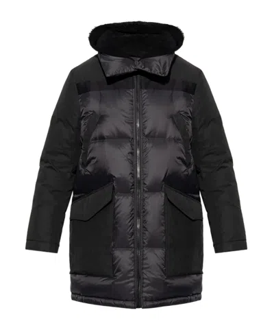 Yves Salomon Long-sleeved Down Jacket In Black