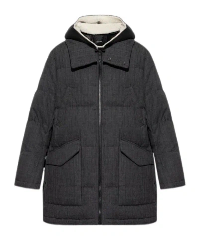 Yves Salomon Long-sleeved Down Jacket In Black