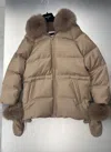 Yves Salomon Long-sleeved Down Jacket In Brown