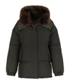 Yves Salomon Long-sleeved Down Jacket In Green
