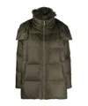 Yves Salomon Long-sleeved Down Jacket In Green