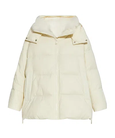 Yves Salomon Long-sleeved Down Jacket In White