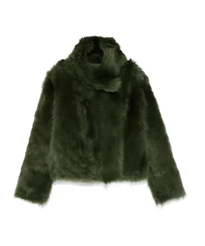 Yves Salomon Long-sleeved Fur Coat In Black