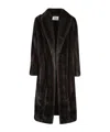 Yves Salomon Long-sleeved Fur Coat In Brown